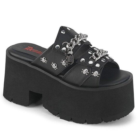 Demonia Shoes - Demonia Ashes-08 Black Platform Sandals